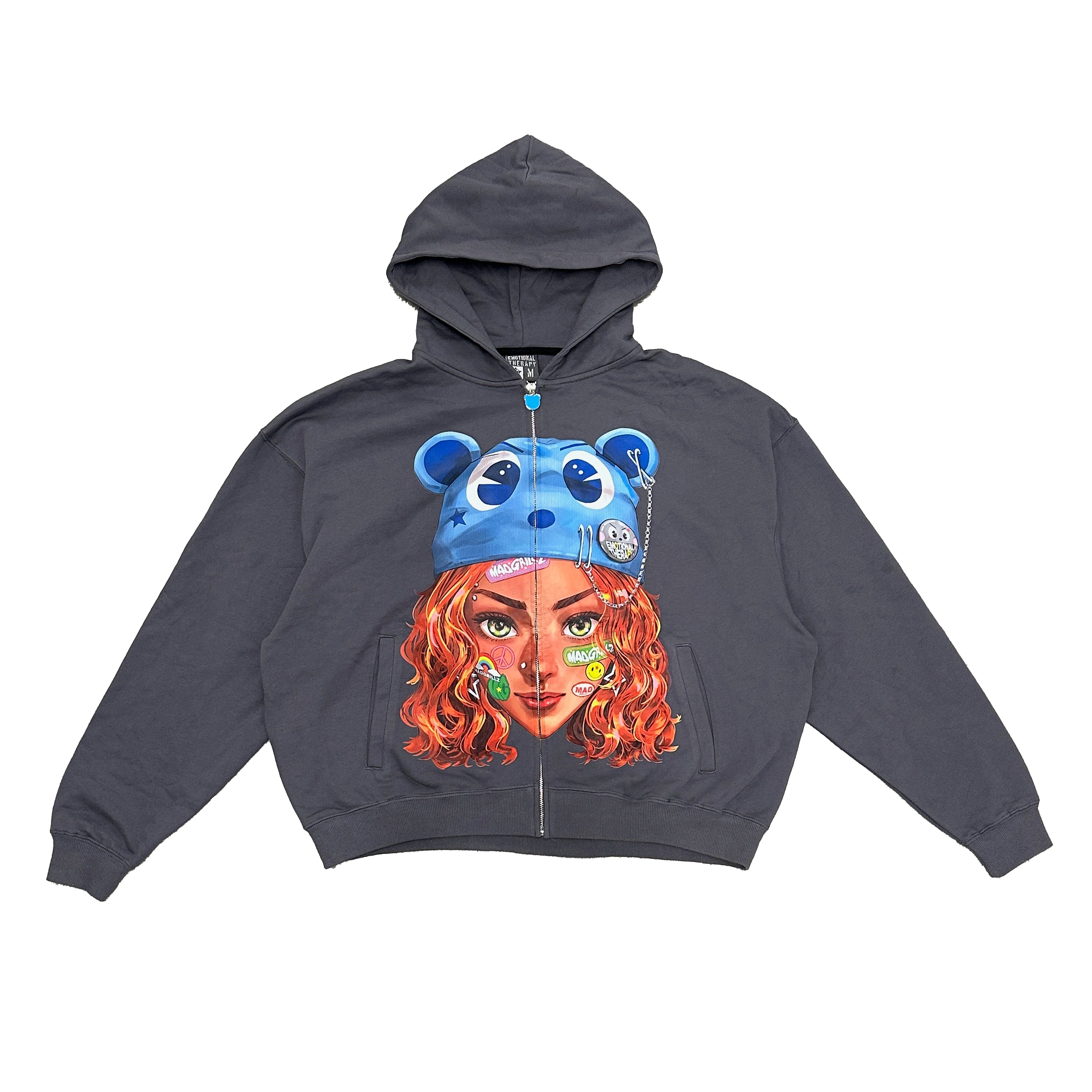 MADGRILLZ KIMMI "BIG HEAD" HOODIE (GREY)